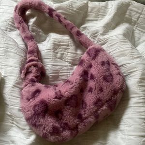 Pink leopard print bag